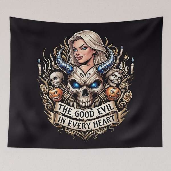 Item preview, Blonde Woman Horned Skull Pumpkin designed and sold by Voodoo Store Paranormal Collections.