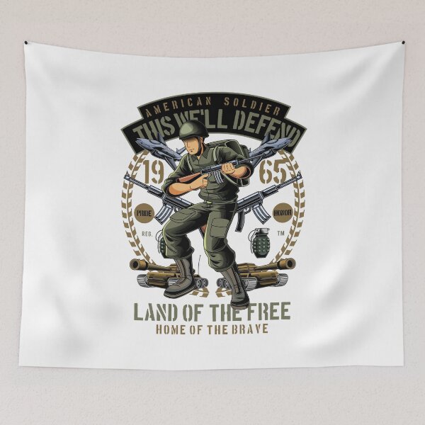 Item preview, American Soldier Land Of The Free Patriotic Military designed and sold by heedooppod.