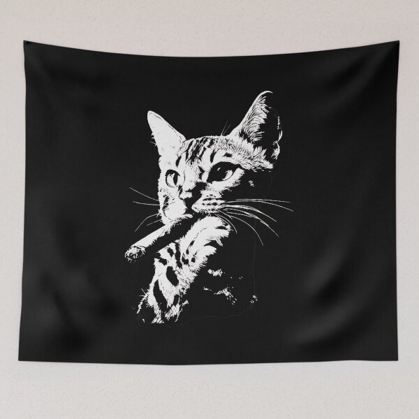 Item preview, Cool Cat with Cigar Illustration designed and sold by OlyvieArt.