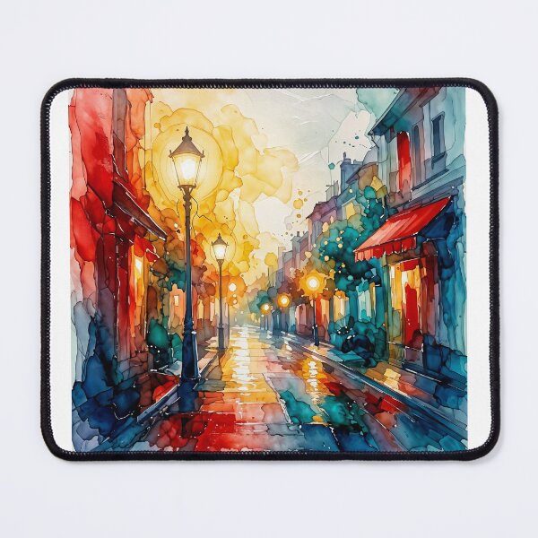 Item preview, Watercolor painting of European street designed and sold by Chi261.
