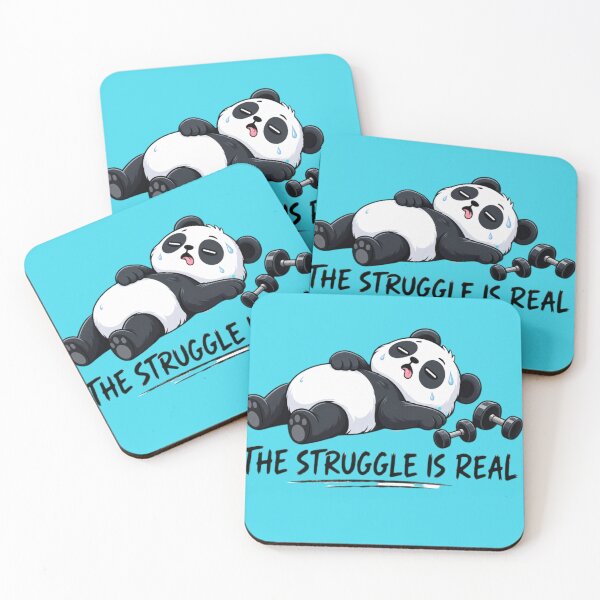 Item preview, The Struggle Is Real Panda Workout T-Shirt designed and sold by Bekado.
