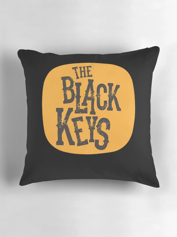 Thumbnail 3 of 4, Pillow, Distressed Black Block Lettering Yellow Rounded Box designed and sold by LessyKBear.
