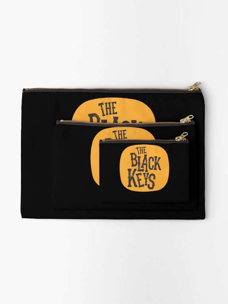 Thumbnail 2 of 4, Zipper Pouch, Distressed Black Block Lettering Yellow Rounded Box designed and sold by LessyKBear.