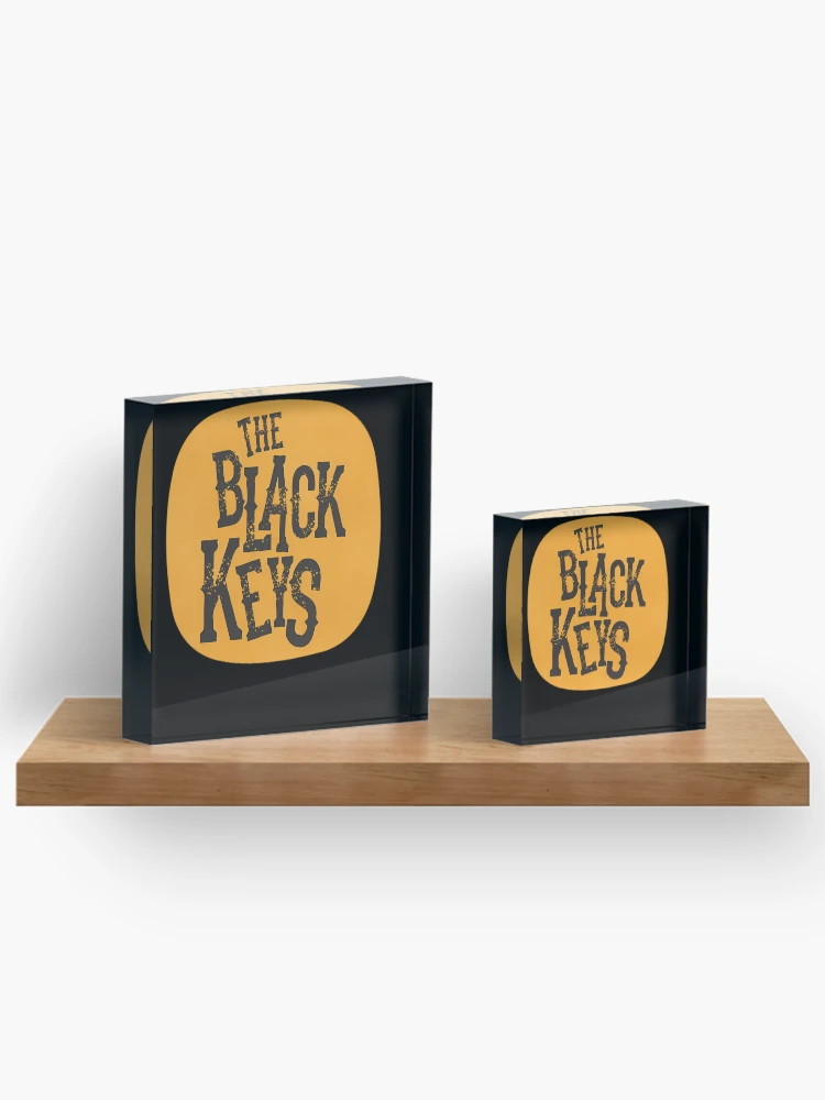 Thumbnail 3 of 5, Acrylic Block, Distressed Black Block Lettering Yellow Rounded Box designed and sold by LessyKBear.