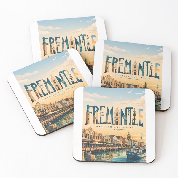 Item preview, Fremantle Western Australia Harbor with Historic Waterfront and Markets designed and sold by StampMyPassport.