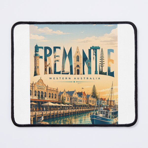 Item preview, Fremantle Western Australia Harbor with Historic Waterfront and Markets designed and sold by StampMyPassport.