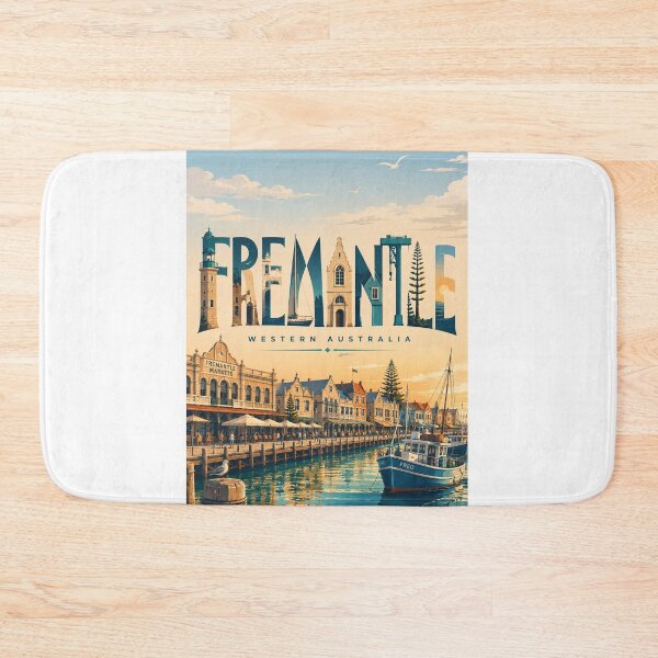 Item preview, Fremantle Western Australia Harbor with Historic Waterfront and Markets designed and sold by StampMyPassport.