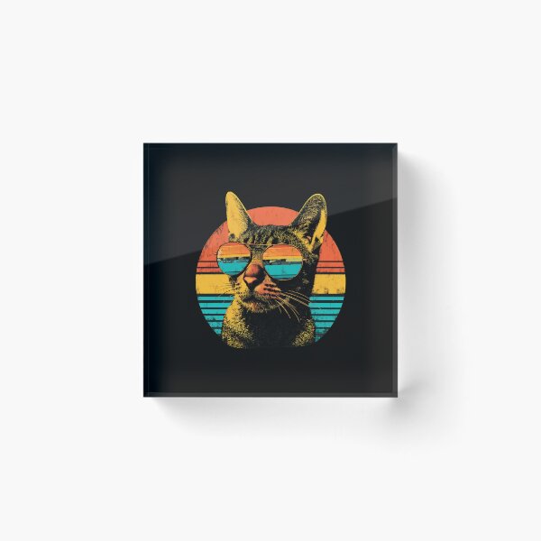 Item preview, Retro Cat Sunglasses Sunset Vintage Style designed and sold by OlyvieArt.