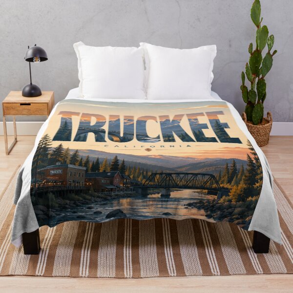 Item preview, Truckee California Sierra Nevada Riverfront with Historic Mountain Town designed and sold by StampMyPassport.