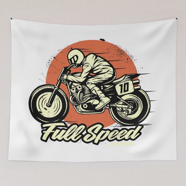 Item preview, Full Speed Vintage Motorcycle Flat Track Racing Graphic designed and sold by heedooppod.
