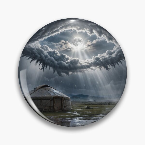 Item preview, Eye Of The Storm Moon Over Mongolian Ger designed and sold by ChinzorigBAY.