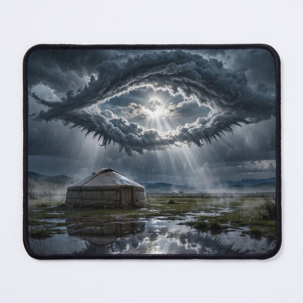 Item preview, Eye Of The Storm Moon Over Mongolian Ger designed and sold by ChinzorigBAY.
