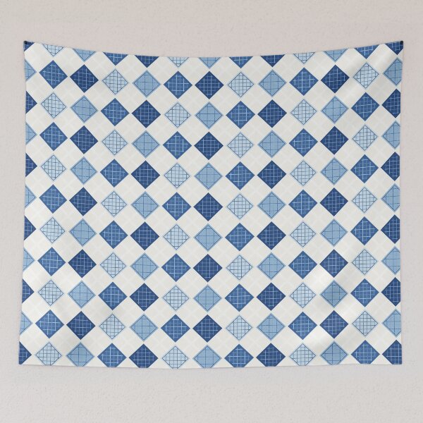 Artikelvorschau, Nahtloses blaues Diamantgittermuster entworfen und verkauft von Thanat Pattern Studio.