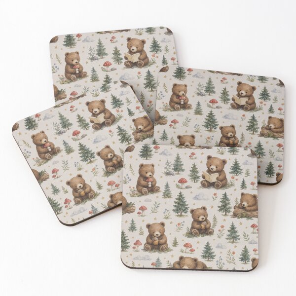 Item preview, Whimsical Teddy Woodland Seamless Pattern designed and sold by Thanat Studio.