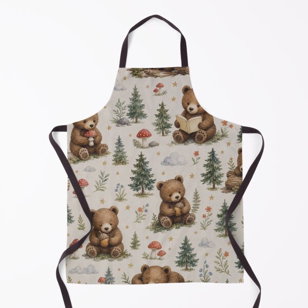 Item preview, Whimsical Teddy Woodland Seamless Pattern designed and sold by Thanat Pattern Studio.