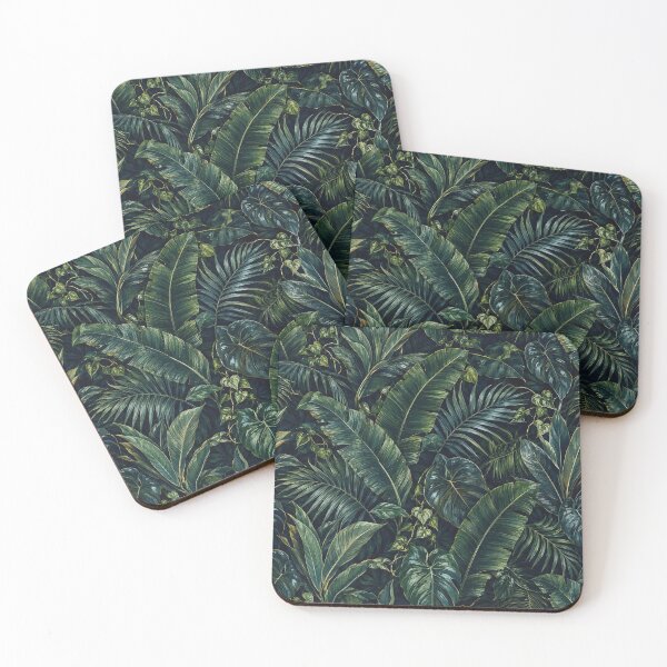 Item preview, Midnight Botanical Jungle Seamless Pattern designed and sold by Thanat Pattern Studio.