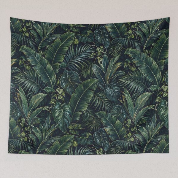 Item preview, Midnight Botanical Jungle Seamless Pattern designed and sold by Thanat Pattern Studio.