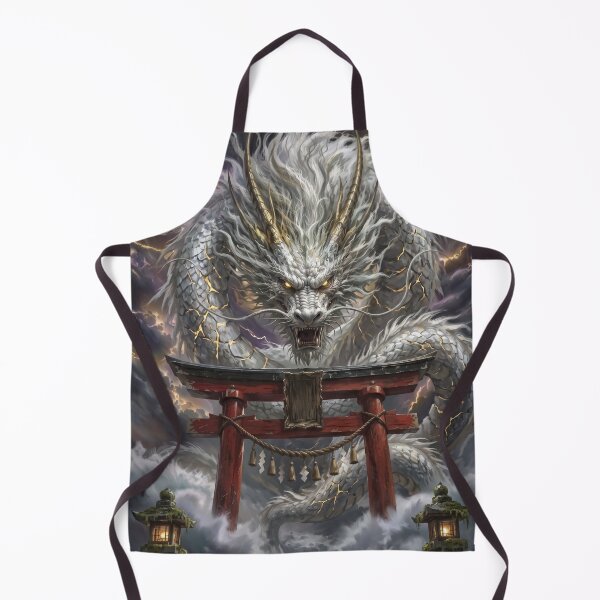 Item preview, Celestial White Dragon Behind Japanese Torii Gate – Storm Fantasy Art designed and sold by LOVEARTDESIGN.