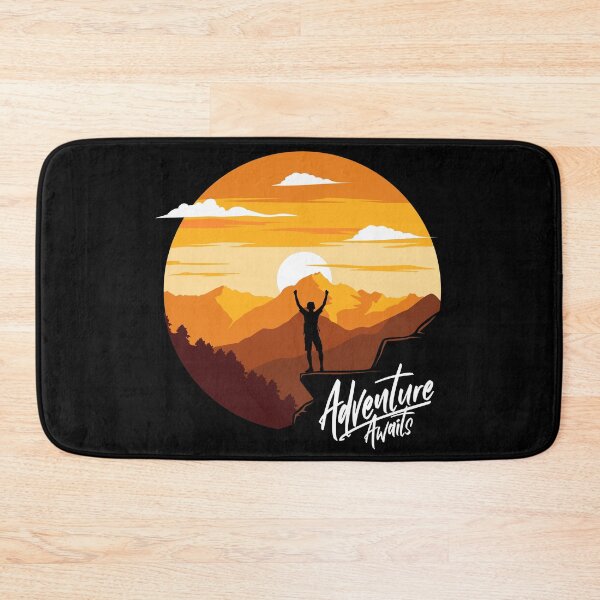 Item preview, Adventure Awaits Mountain Hiking Sunset Outdoor designed and sold by heedooppod.