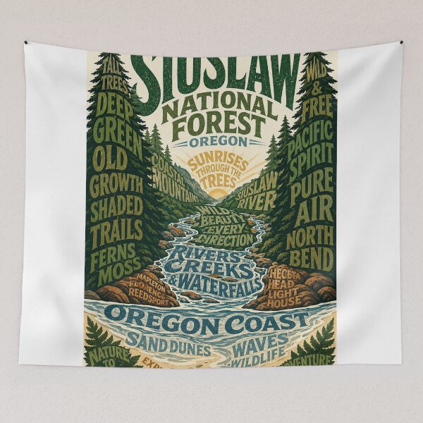 Item preview, Siuslaw National Forest Oregon Coast with Rivers, Headlands and Pacific Shore designed and sold by StampMyPassport.