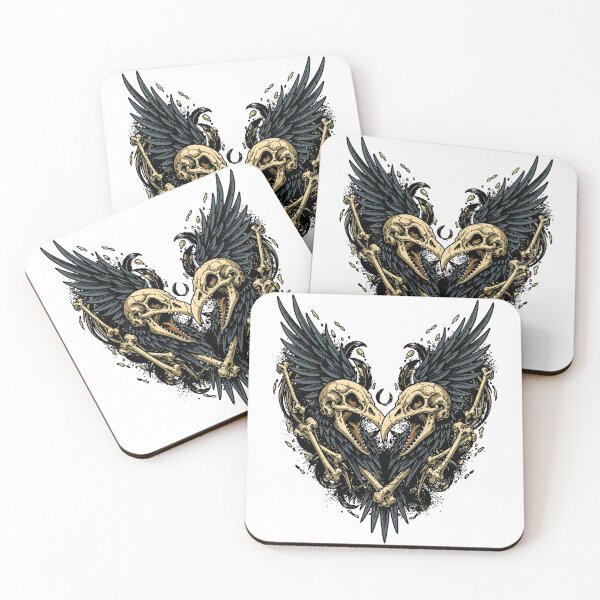 Item preview, Gothic Raven Skulls Wings Bone Art designed and sold by Romgora.