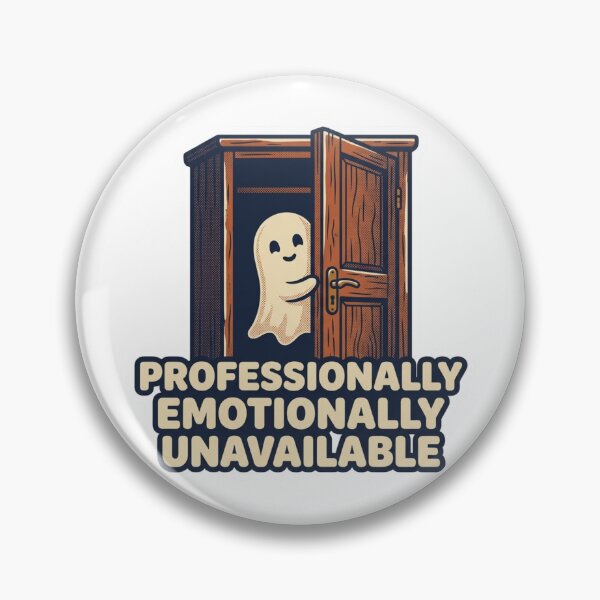 Item preview, Professionally Emotionally Unavailable Cute Ghost Retro Burnout Quote designed and sold by raedattia.
