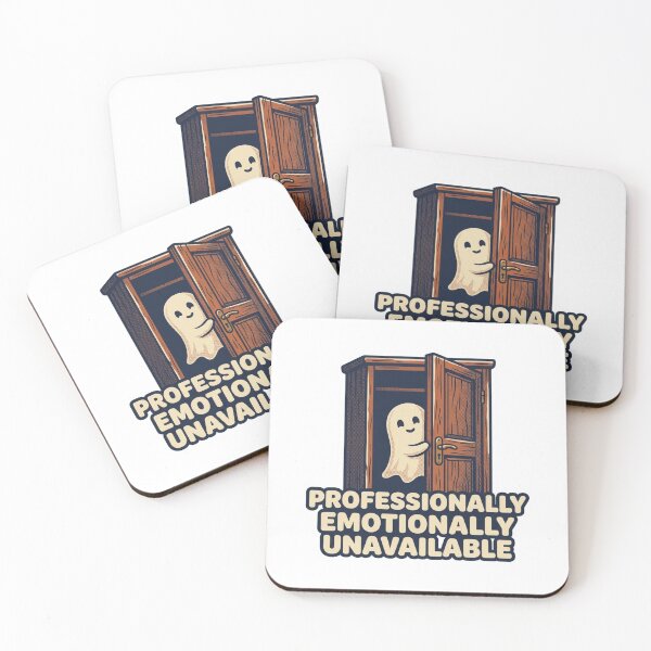 Item preview, Professionally Emotionally Unavailable Cute Ghost Retro Burnout Quote designed and sold by raedattia.