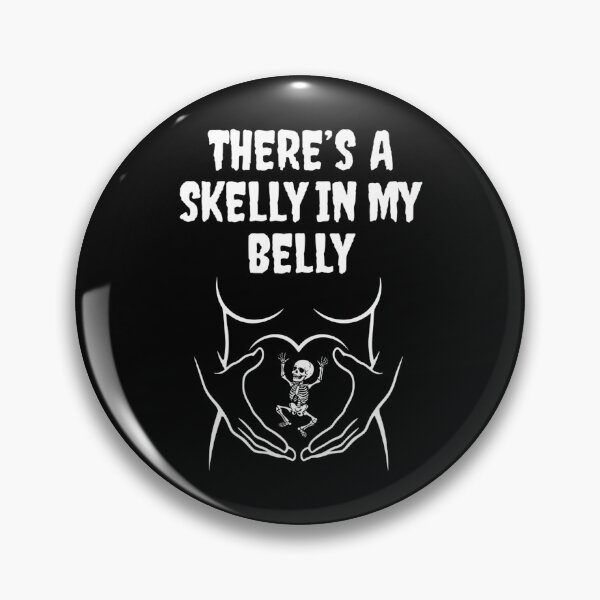 Item preview, There's a Skelly in My Belly | Funny Halloween Pregnancy Announcement | Skeleton Baby Mom to Be designed and sold by ZyziowskyArt.