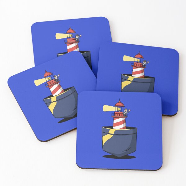 Item preview, Lighthouse Keeper in Pocket Nautical Beacon Sailor Waving Ocean Art designed and sold by Rare By Hero.