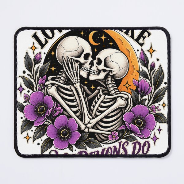 Item preview, Love Me Like My Demons Do Romantic Kissing Skeletons Gothic T-Shirt designed and sold by konfikkonfik.
