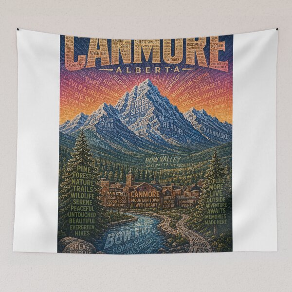 Item preview, Canmore Alberta, Three Sisters and Bow Valley Rockies designed and sold by StampMyPassport.