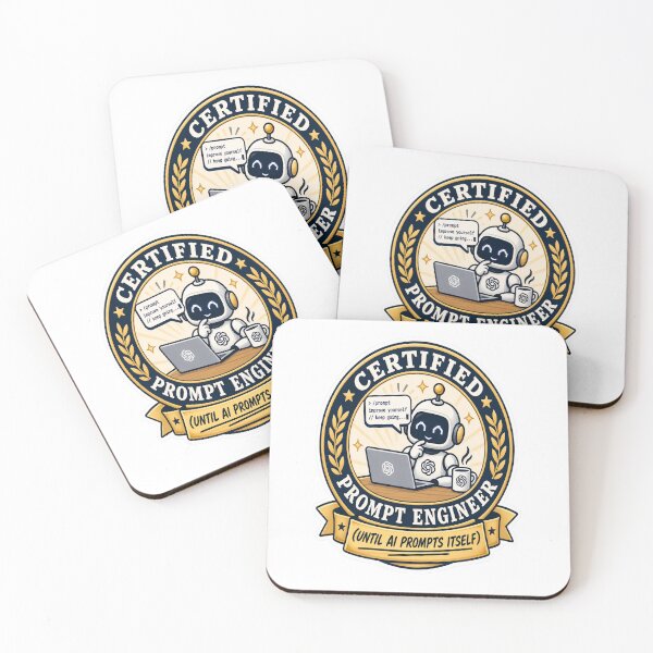 Item preview, Certified Prompt Engineer AI Humor Badge designed and sold by JMDG Studio.