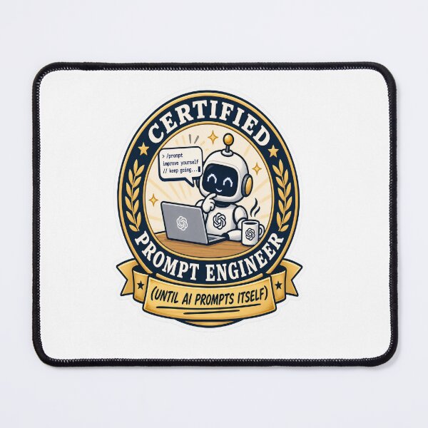 Item preview, Certified Prompt Engineer AI Humor Badge designed and sold by JMDG Studio.