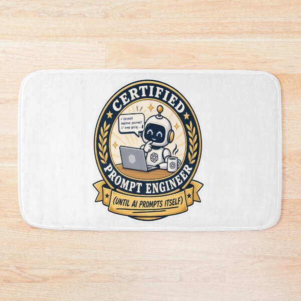 Item preview, Certified Prompt Engineer AI Humor Badge designed and sold by JMDG Studio.