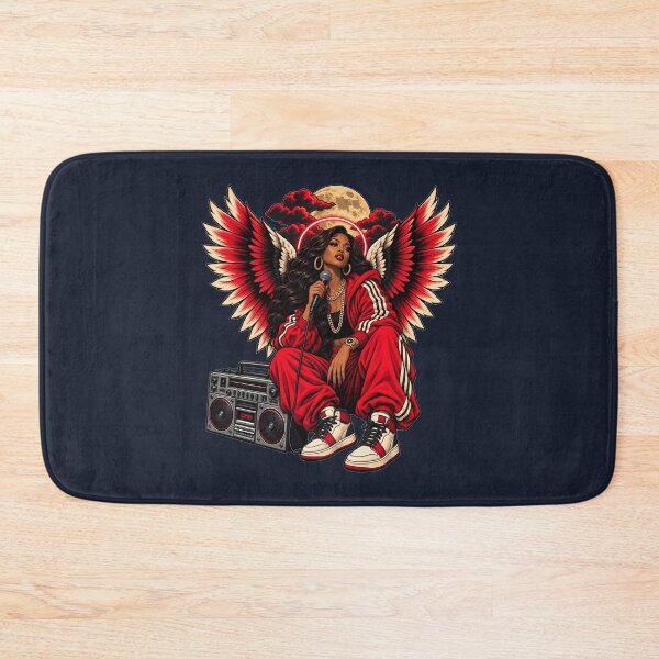 Item preview, Black Girl Magic Angel – Hip Hop Wings Under the Golden Moon designed and sold by KungPowUnicorn.