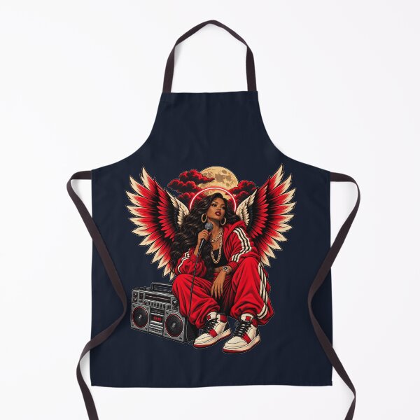 Item preview, Black Girl Magic Angel – Hip Hop Wings Under the Golden Moon designed and sold by KungPowUnicorn.