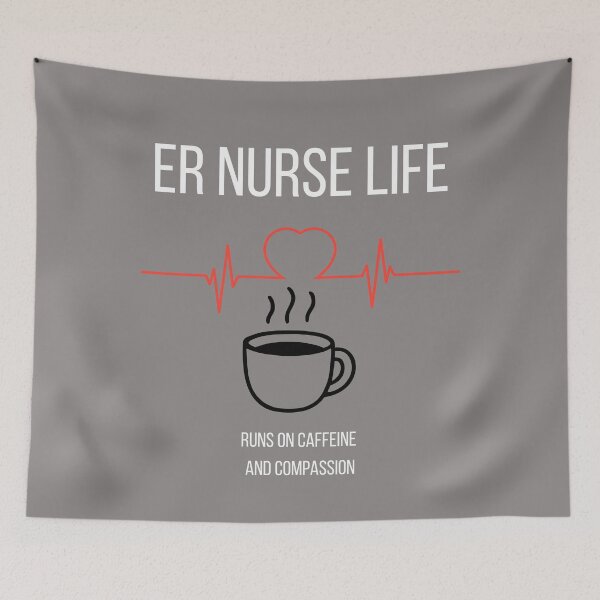 Artikelvorschau, ER Nurse Life, Runs on Caffeine and Compassion Gift entworfen und verkauft von Zyvora-merch.