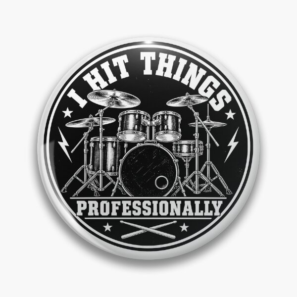 Item preview, I Hit Things Professionally Funny Drummer Badge Drum Kit Circle designed and sold by ZIGLWORKS.