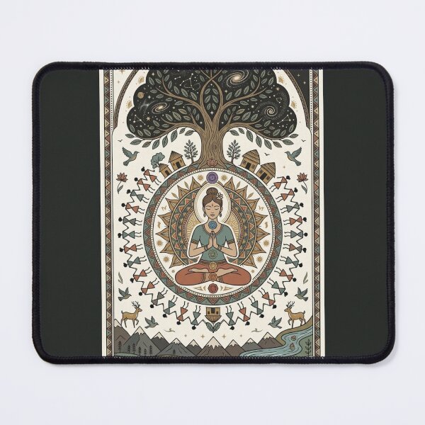 Item preview, Warli Chakra Meditation – Sacred Tree of Life Folk Art designed and sold by Chirayu1111.