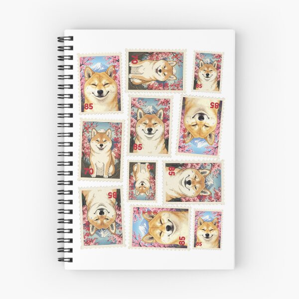 Item preview, Winking Shiba Inu Retro Japanese Postage Stamp Set designed and sold by chillaxcats.