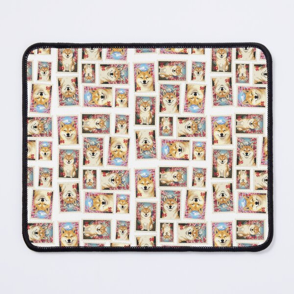 Item preview, Winking Shiba Inu Retro Japanese Postage Stamp Set designed and sold by chillaxcats.