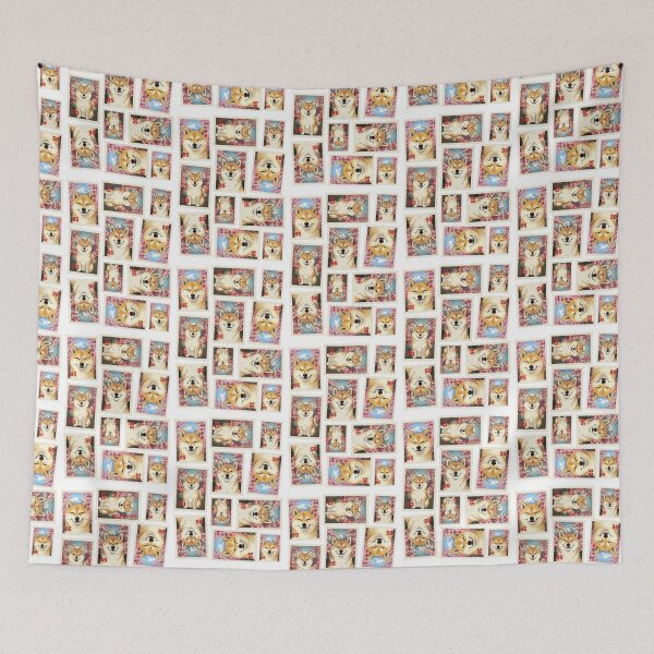 Item preview, Winking Shiba Inu Retro Japanese Postage Stamp Set designed and sold by chillaxcats.