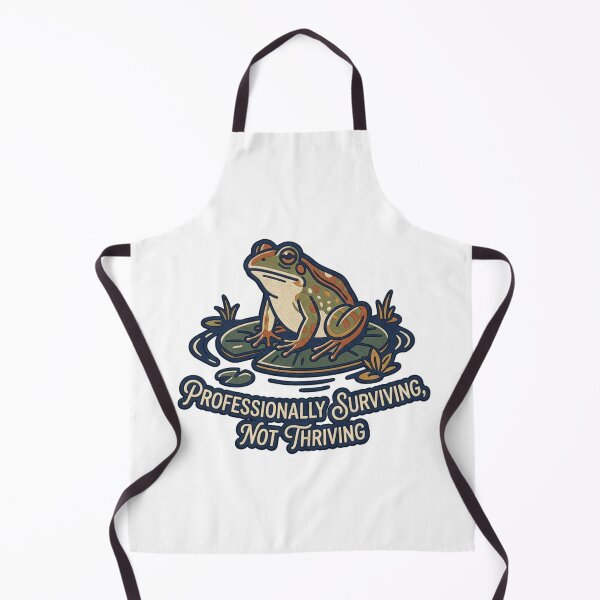 Item preview, Professionally Surviving Not Thriving Cute Frog Retro Workplace Burnout Quote designed and sold by raedattia.