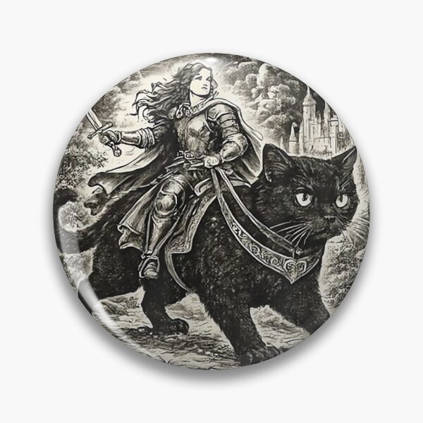 Item preview, Hear Ye Fun Aunt Has Arrived Knight Riding Black Cat Kitten designed and sold by sanasoniro.