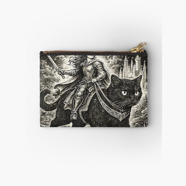 Item preview, Hear Ye Fun Aunt Has Arrived Knight Riding Black Cat Kitten designed and sold by sanasoniro.