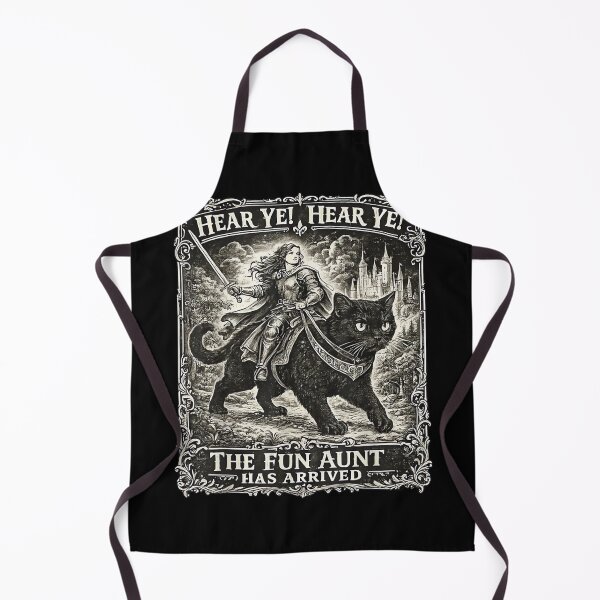 Item preview, Hear Ye Fun Aunt Has Arrived Knight Riding Black Cat Kitten designed and sold by sanasoniro.