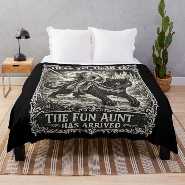 Item preview, Hear Ye Fun Aunt Has Arrived Knight Riding Black Cat Kitten designed and sold by sanasoniro.