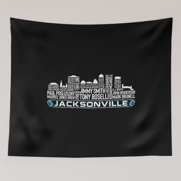 Item preview, Jacksonville Football Legends Skyline Player Names Vintage Fan Graphic designed and sold by JessicaDa69167.