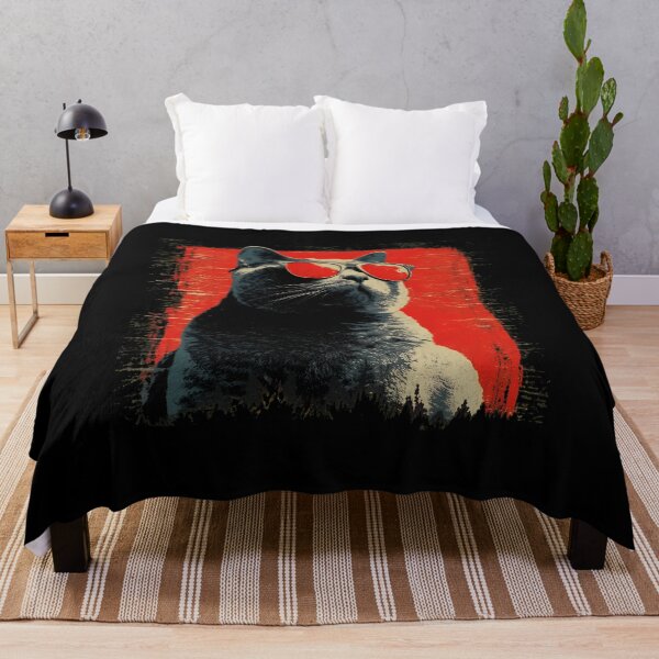 Item preview, Cool Cat with Sunglasses Red Lenses Retro Art designed and sold by OlyvieArt.