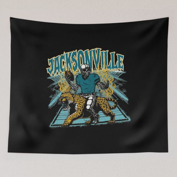 Item preview, Jacksonville Skeleton Football Rider Jaguar Retro Tee designed and sold by GabrielCa14859.